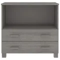 Buffet HAMAR Gris clair 85x35x80 cm Bois massif de pin