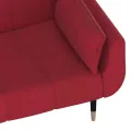 Canapé-lit à 2 places et deux oreillers Rouge bordeaux Velours