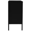 Buffet Noir 75x35x70 cm Acier et verre trempé