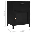 Table de chevet Noir 40x30x54,5 cm Acier et verre