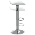 Tabouret de bar Blanc Acier chromé et cuir artificiel