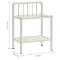 Tables de chevet 2 pcs Blanc et transparent Métal et verre