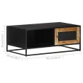 Table basse 90x50x35 cm Bois de manguier brut