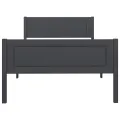 Cadre de lit Bois de pin massif Gris 100x200 cm