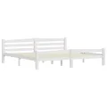 Cadre de lit Blanc Bois de pin massif 200x200 cm