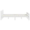 Cadre de lit Blanc Bois de pin massif 200x200 cm