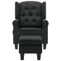 Fauteuil de massage avec repose-pied Gris foncé Tissu