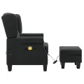 Fauteuil de massage avec repose-pied Gris foncé Tissu
