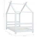Cadre de lit d'enfant Blanc Bois de pin massif 70x140 cm