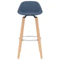 Tabourets de bar lot de 2 bleu tissu