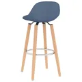 Tabourets de bar lot de 2 bleu tissu