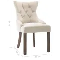 Chaises à manger lot de 2 beige tissu