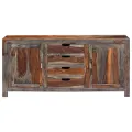 Buffet Gris 160 x 40 x 75 cm Bois de Sesham massif