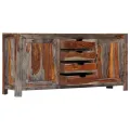 Buffet Gris 160 x 40 x 75 cm Bois de Sesham massif