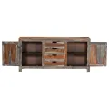 Buffet Gris 160 x 40 x 75 cm Bois de Sesham massif