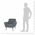 Fauteuil Gris clair Acier et tissu
