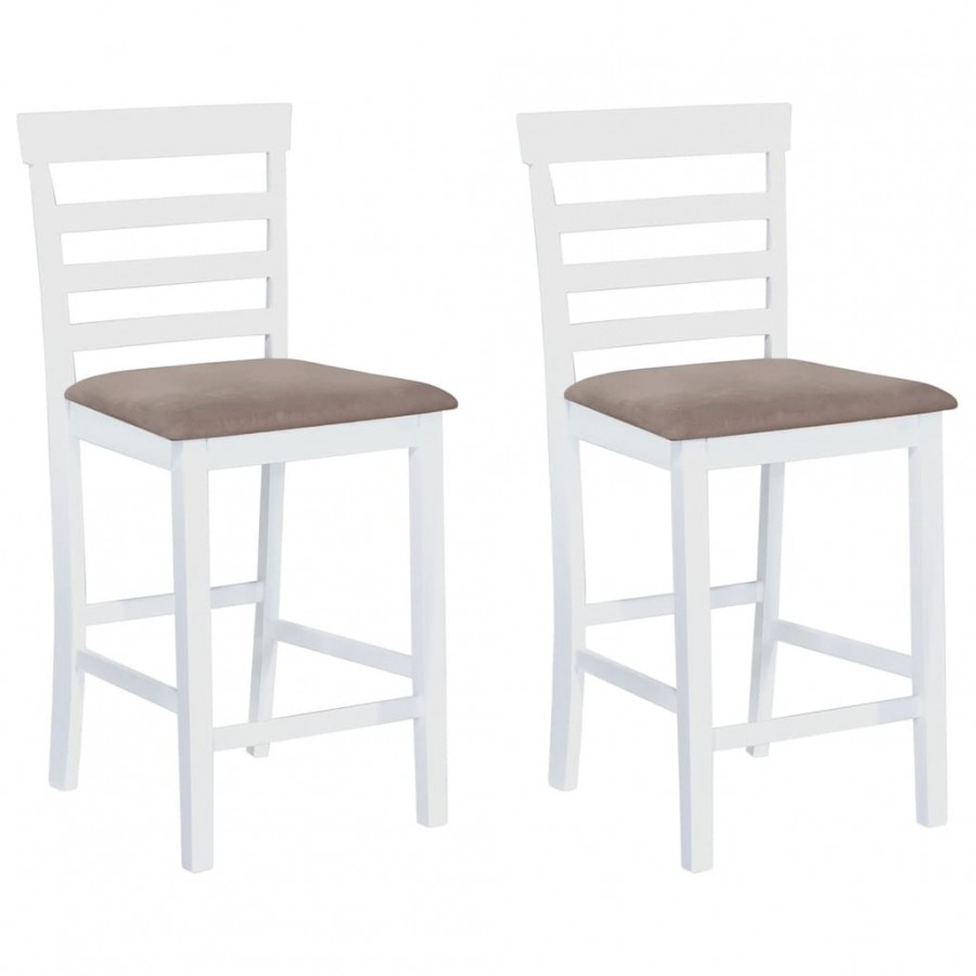 Chaises de bar lot de 2 blanc tissu