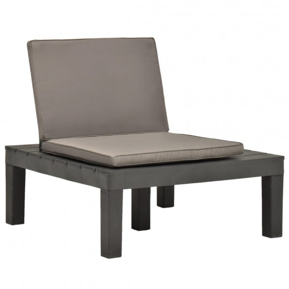 Chaise de salon de jardin avec coussin Plastique Anthracite