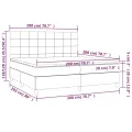 cadre de lit matelas et LED Noir 200x200 cm Velours