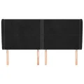 Tête de lit avec oreilles Noir 203x23x118/128 cm Velours