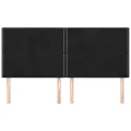 Têtes de lit 4 pcs Noir 100x5x78/88 cm Velours