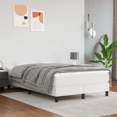 cadre de lit avec matelas Blanc 120x200cm Similicuir