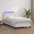 cadre de lit avec matelas et LED Blanc 90x200cm