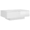 Table basse Blanc brillant 90x60x31 cm Aggloméré