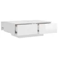 Table basse Blanc brillant 90x60x31 cm Aggloméré