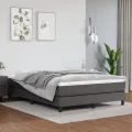 cadre de lit avec matelas Gris 140x190 cm Similicuir