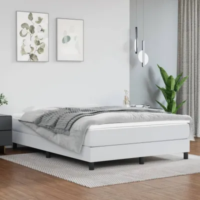 cadre de lit Blanc 140x190 cm Similicuir