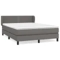 cadre de lit avec matelas Gris 140x190 cm Similicuir