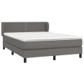 cadre de lit avec matelas Gris 140x190 cm Similicuir