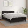 cadre de lit avec matelas Noir 140x190 cm Similicuir