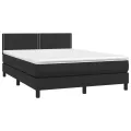 cadre de lit avec matelas Noir 140x190 cm Similicuir