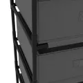 Étagère de rangement avec 4 paniers en tissu Acier Gris