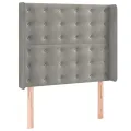 cadre de lit matelas et LED Gris clair 100x200 cm