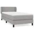 cadre de lit avec matelas Gris clair 80x200 cm Tissu