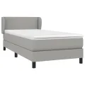 cadre de lit avec matelas Gris clair 80x200 cm Tissu