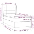 cadre de lit et matelas Noir 80x200 cm Tissu