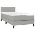 cadre de lit avec matelas et LED Gris clair 80x200cm