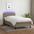 cadre de lit avec matelas LED Taupe 80x200 cm Tissu
