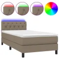 cadre de lit avec matelas LED Taupe 80x200 cm Tissu