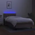 cadre de lit avec matelas LED Taupe 80x200 cm Tissu