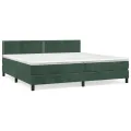 cadre de lit et matelas Vert foncé 200x200cm Velours