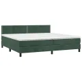cadre de lit et matelas Vert foncé 200x200cm Velours