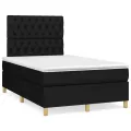 cadre de lit avec matelas Noir 120x200 cm Tissu
