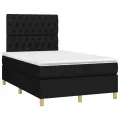 cadre de lit avec matelas Noir 120x200 cm Tissu