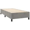 cadre de lit et matelas Gris clair 90x200 cm Velours
