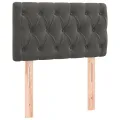 cadre de lit et matelas Gris foncé 80x200 cm Velours
